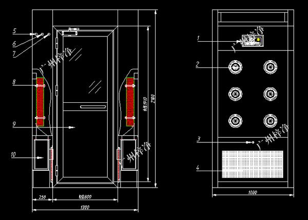 1300型風(fēng)淋室方案圖 1300型風(fēng)淋室方案圖